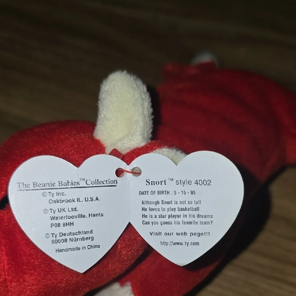 BOGO Ty Red and White Snort Bull‎ Plush